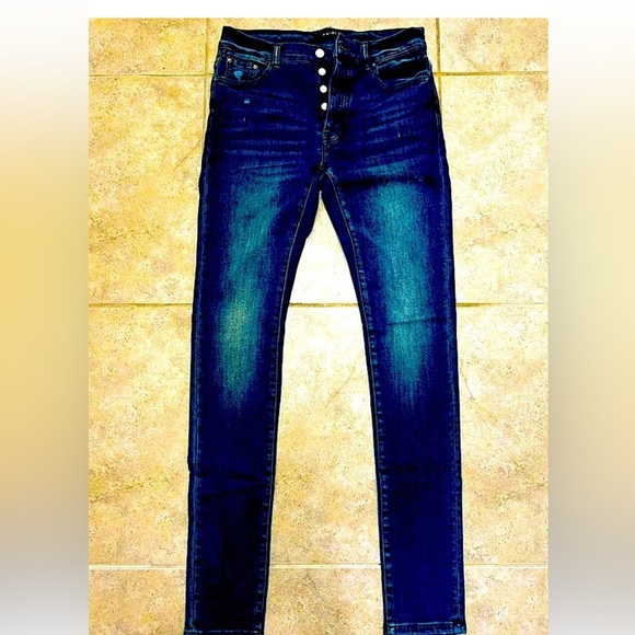 Amiri stack nwot raw denim beautiful 30w 34.5”ins rip rhq - Picture 4 of 15